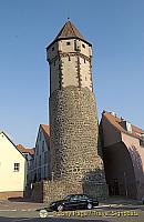 Spitzer Tower has markers showing flood levels over the centuries