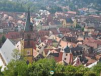 Aerial view of Wertheim historic centre