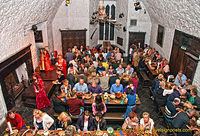 A view of the banquet hall from the minstrels' gallery