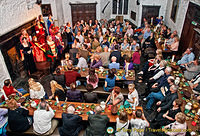 A view of the banquet hall from the minstrels' gallery