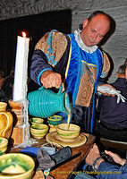 Serving the spiced parsnip soup