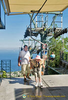 Getting off the chairlift on Monte Solaro