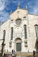 The portal on the west facade of Como Duomo is flanked by statues of Pliny the Elder and Pliny the Younger, natives of Como