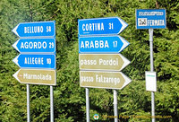 Dolomites travel signpost