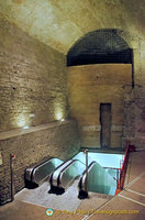 Escalator in Rocca Paolina which links the Centro Storico to the underground parking at Piazza Partigiani