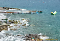 This is the swimming area in front of the Hotel Regina Elena 