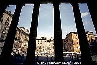 Looking out from the Pantheon