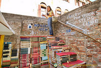 Me, at the top of the book steps