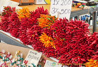 Bunches of chillis