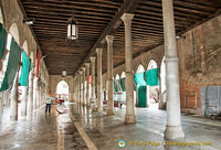 An empty Venice fish market