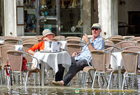 Drinking in style during Acqua Alta