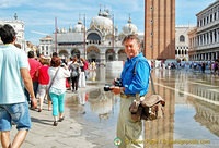 Tony taking pictures of the floods