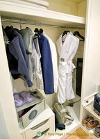 Walk-in wardrobe at the Splendid Hotel