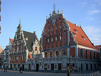 Blackhead's House built in 1344 for the Blackhead's guild of unmarried merchants