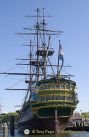 Replica of the Amsterdam next to the Scheepvaart Museum