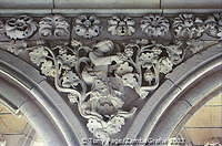 A detail of the cloisters at Mont St Michel