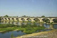 Bridge across the Loire, note how low the river is.