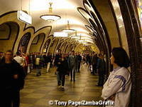 With chandeliers, sculptures and splendid mosaics, station platforms and concourses resemble small palaces