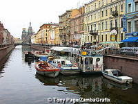 View of Church on Spilled Blood and Griboedov Canal 