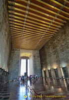 Hall of Honour's attractive gold coloured ceiling