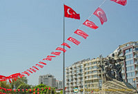 Flags in Republic Square