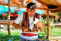 An entertaining ice-cream vendor