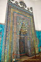 The Mihrab with very intricate ornamental tile designs