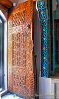 Carved walnut door of the Green Tomb