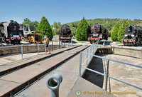 Turntable where some engines are placed