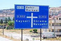 Road direction in Cappadocia