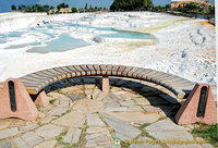 Travertine is a form of limestone that's deposited by hot springs