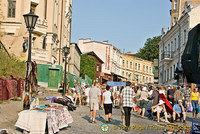 St Andrew's Church and Flea Market, Andriyivsky uzviz (St Andrew's Descent), Kyiv (Kiev)