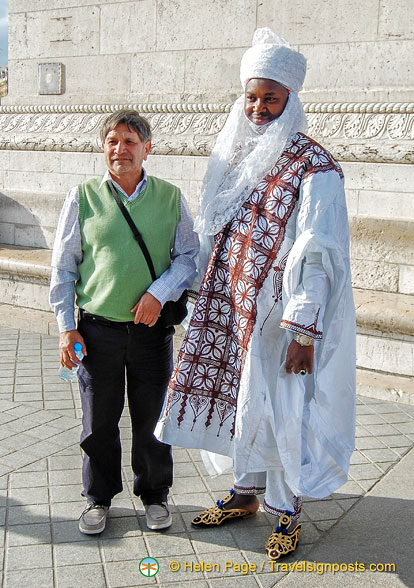 A colourful tourist at Arc de Triomphe - what great shoes!