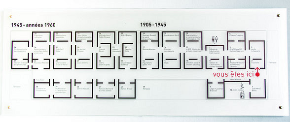 Floor plan of art from 1905 to 1945 and 1945 to 1960