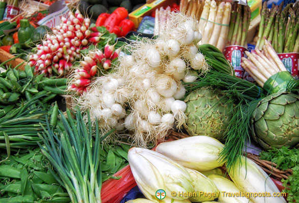 Beautiful vegetables at the Marché des Enfants Rouges