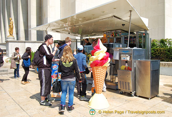 It was a hot day and the ice-cream was popular