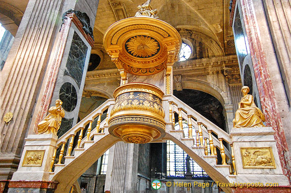 The very beautiful pulpit of St Sulpice