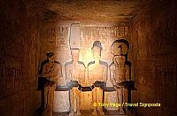 Inner Santuary - Ramses II sits with Amun-Ra, Ptah & Ra_Harakhty.
[Great Temple of Abu Simbel - Egypt]