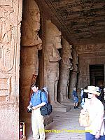 The colossi on the southern pillars wear the Upper Egypt crown,
[Great Temple of Abu Simbel - Egypt]