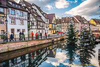 Houses lining the Lauch River