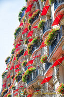 The bright balconies of Hotel Plaza Athénée