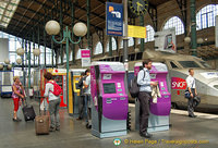 Travellers waiting for their train