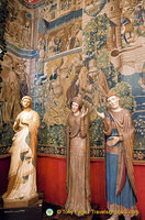 Exquisite tapestry and sculptures