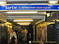 Metro exit at Bd Haussmann